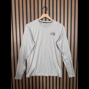 The North Face T Shirt Small Gray Long Sleeve Graphic Breathable Jersey Fabric